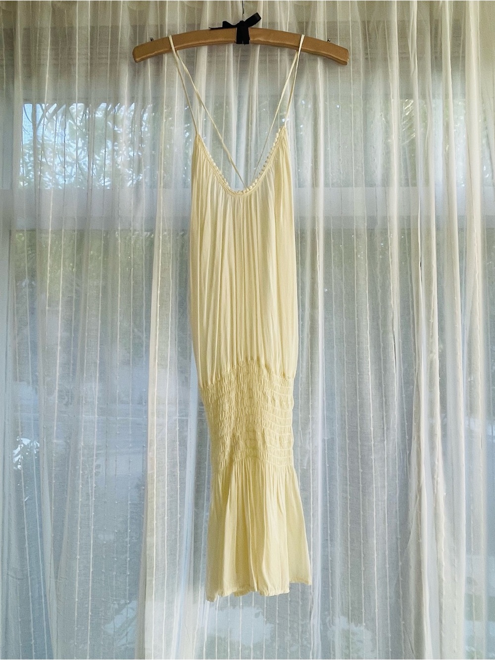 Planet Blue Pale Cream Spaghetti Strap Slip Mini Dress